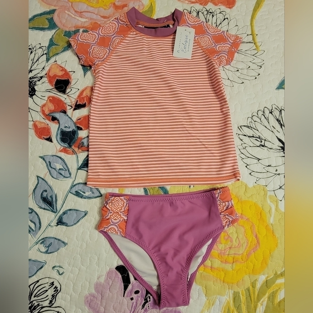 Cabana Life Girl's 2 Pc Swim Suit